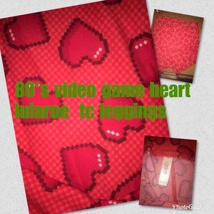 Tall curvy lularoe orange heart leggings nwot